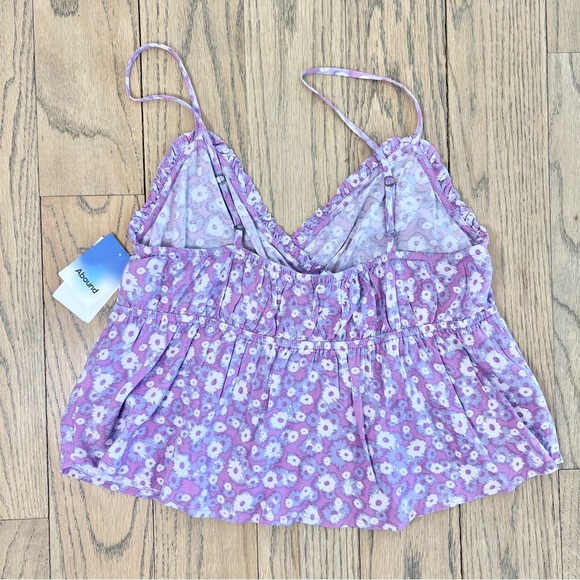 NWT Abound Nordstrom Floral Swing Cami Crop In Purple Windy Daisy Size Medium - Picture 5 of 10